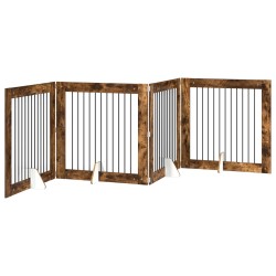 Porte de chien pliable avec supports 4 pcs Chêne fumé 401 cm 638175638175