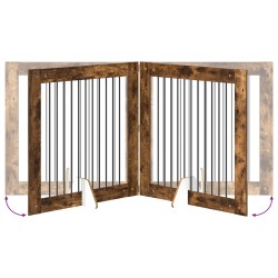 Porte de chien pliable avec supports 4 pcs Chêne fumé 401 cm 638175638175