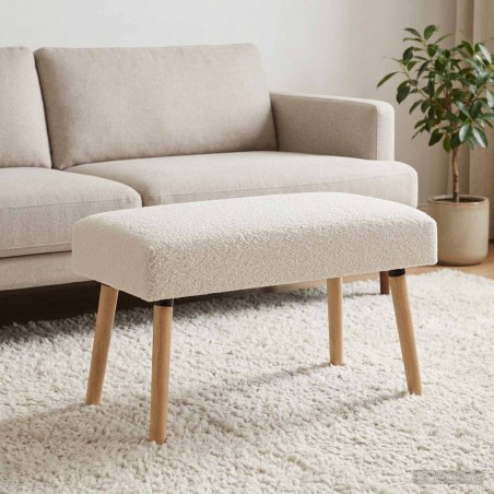banc Uni Crème 80 x 40 x 46 cm Bouclé 638177638177