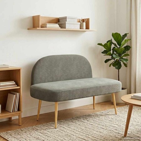 Banc rembourré avec dossier Gris clair 110 x 60 x 76 cm 638179638179