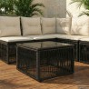 Table de Jardin Noir 55 x 55 x 37 cm Rattan PE et Verre 638183638183