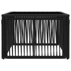 Table de Jardin Noir 55 x 55 x 37 cm Rattan PE et Verre 638183638183