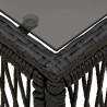 Table de Jardin Noir 55 x 55 x 37 cm Rattan PE et Verre 638183638183