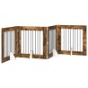 Porte de chien pliable avec supports 4 pcs Chêne fumé 321 cm 638204638204