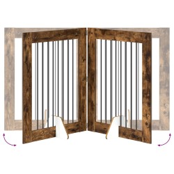 Porte de chien pliable avec supports 4 pcs Chêne fumé 321 cm 638205638205