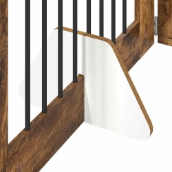 Porte de chien pliable avec supports 4 pcs Chêne fumé 321 cm 638206638206