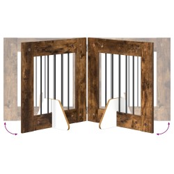 Porte de chien pliable avec supports 4 pcs Chêne fumé 241 cm 638207638207