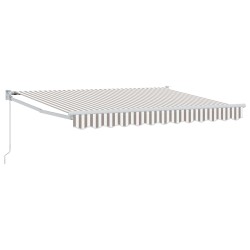 Auvent rétractable Gris clair et blanc 3,5 x 2,5 m 638210638210
