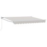 Auvent rétractable Gris clair et blanc 3,5 x 2,5 m 638210638210