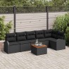 Ensemble de canapé de jardin avec stockage 7 pcs Noir polyrotin 638216638216