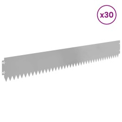 Bordure de Pelouse 30 pcs 103 x 15 cm Acier Argenté 638220638220