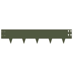 Bordure de Pelouse 10 pcs 100 x 20 cm Acier Vert olive 638224638224