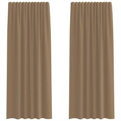 Rideaux en voile à œillets 2 pcs marron clair 638229638229