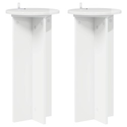Support de Plante 2 pcs Blanc brillant 29,5 x 29,5 x 60 cm 638232638232