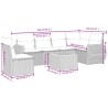 Salon de jardin avec coussins 7 pcs gris résine tressée 638237638237