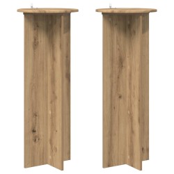 Support de Plante 2 pc Chêne artisanal Ø40 x 100 cm 638238638238