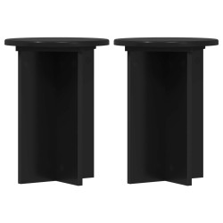 Support de Plante 2 pcs Noir Ø29,5 x 40 cm Bois d'ingénierie 638242638242
