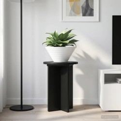 Support de Plante 2 pcs Noir Ø29,5 x 40 cm Bois d'ingénierie 638242638242