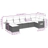 Salon de jardin avec coussins 7 pcs gris résine tressée 638243638243