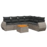 Salon de jardin avec coussins 7 pcs gris résine tressée 638244638244