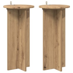 Support de Plante 2 pc Chêne artisanal 29,5 x 29,5 x 60 cm 638245638245