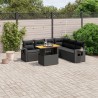 Salon de jardin 7 pcs avec coussins noir résine tressée 638248638248