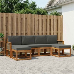 Ensemble de canapés d'extérieur 6 pcs Naturel et Anthracite 638250638250