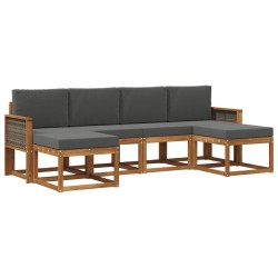 Ensemble de canapés d'extérieur 6 pcs Naturel et Anthracite 638250638250
