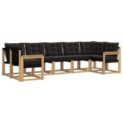 Ensemble de canapés d'extérieur 7 pcs Blanc et noir 638254638254