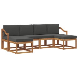 Ensemble de canapés d'extérieur 6 pcs Naturel et Anthracite 638255638255