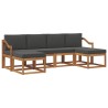 Ensemble de canapés d'extérieur 6 pcs Naturel et Anthracite 638255638255