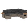 Salon de jardin avec coussins 7 pcs gris résine tressée 638256638256