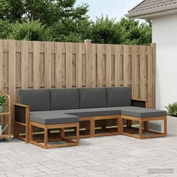 Ensemble de canapés d'extérieur 6 pcs Naturel et Anthracite 638257638257