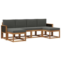 Ensemble de canapés d'extérieur 6 pcs Naturel et Anthracite 638257638257