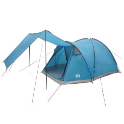 Tente Cabane avec toit Bleu 4 personnes Polyester et Acier 638259638259
