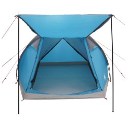 Tente Cabane avec toit Bleu 4 personnes Polyester et Acier 638259638259