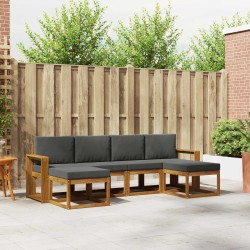 Ensemble de canapés d'extérieur 6 pcs Naturel et Anthracite 638261638261