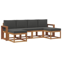 Ensemble de canapés d'extérieur 6 pcs Naturel et Anthracite 638261638261