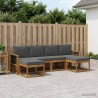 Ensemble de canapés d'extérieur 6 pcs Naturel et Anthracite 638263638263