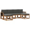 Ensemble de canapés d'extérieur 6 pcs Naturel et Anthracite 638263638263