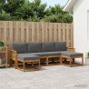 Ensemble de canapés d'extérieur 6 pcs Naturel et Anthracite 638264638264