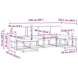 Ensemble de canapés d'extérieur 6 pcs Naturel et Anthracite 638264638264