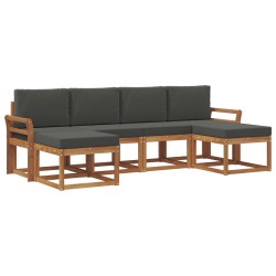Ensemble de canapés d'extérieur 6 pcs Naturel et Anthracite 638266638266