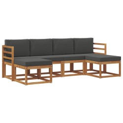 Ensemble de canapés d'extérieur 6 pcs Naturel et Anthracite 638269638269