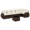 Salon de jardin avec coussins 7 pcs marron résine tressée 638273638273