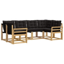 Ensemble de canapés d'extérieur 6 pcs Blanc et noir 638277638277