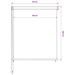 Store roulant d'extérieur blanc 65 (l) x 140 (H) cm HDPE 638280638280