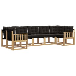 Ensemble de canapés d'extérieur 7 pcs Blanc et noir 638284638284