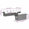 Salon de jardin avec coussins 7 pcs marron résine tressée 638286638286