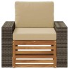 Sofa de milieu extérieur Bois d'Acacia Massif Naturel 638289638289